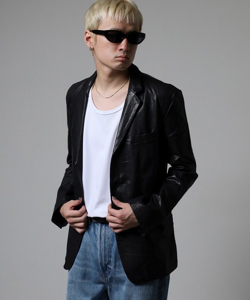 ［激レア］Levi's Black 牛革 レザー テーラードジャケット M Levi's（リーバイス） ブルゾン アウター JAPAN LIMITED LEATHER