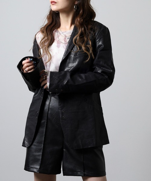 ［激レア］Levi's Black 牛革 レザー テーラードジャケット M Levi's（リーバイス） ブルゾン アウター JAPAN LIMITED LEATHER