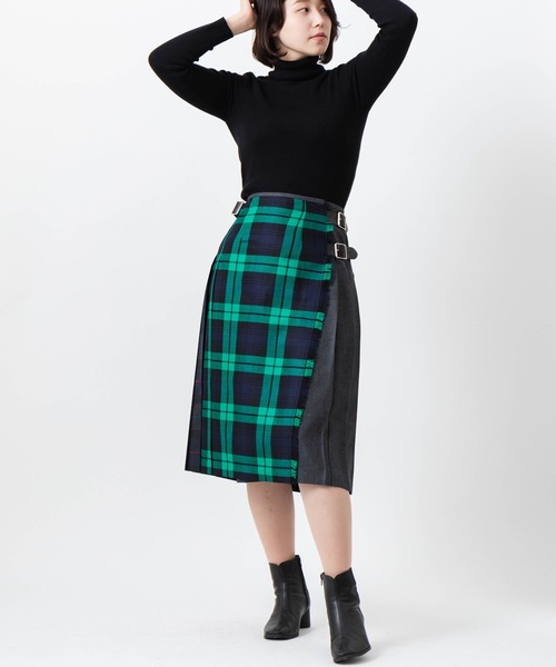 新品 イエナ別注 O'NEIL OF DUBLIN パッチワークスカート 40 O'NEIL of DUBLIN（オニールオブダブリン） スカート 別注 ミモレ丈