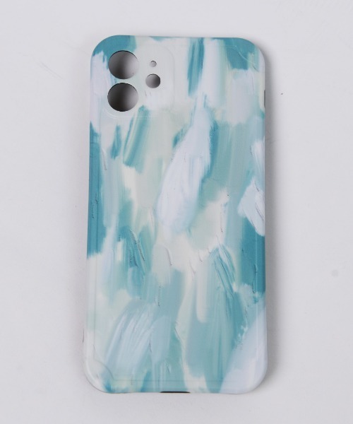 shopnikoniko（ショップにこにこ） スマホケース 水色 絵の具 ペイント