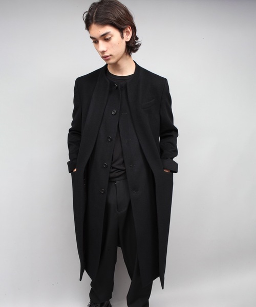 ノーカラーコート コート LAYERED COAT メンズの画像