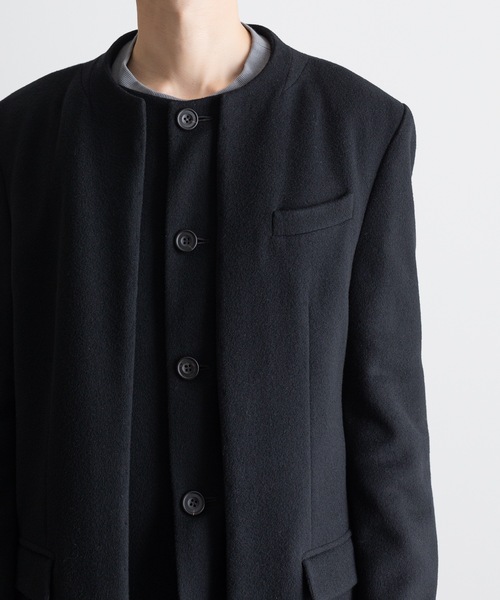 ノーカラーコート コート LAYERED COAT メンズの画像