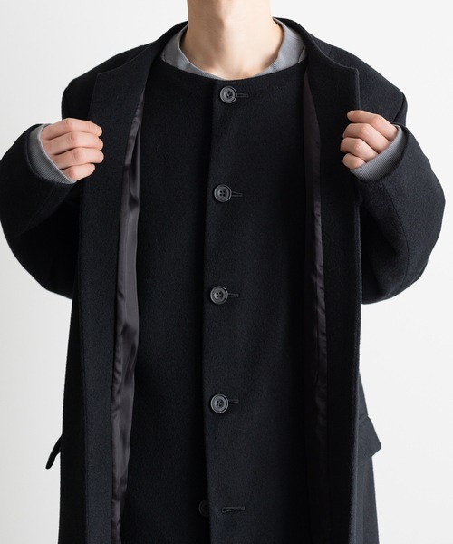 ATO（アトウ） ノーカラーコート コート LAYERED COAT メンズ