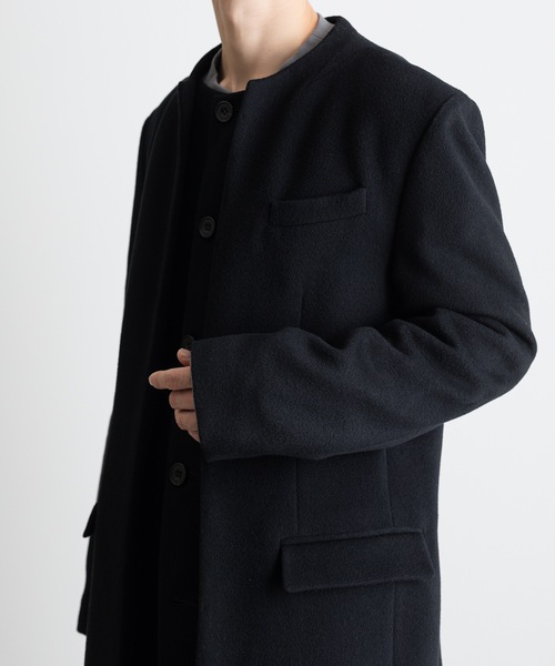 ATO（アトウ） ノーカラーコート コート LAYERED COAT メンズ