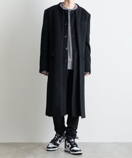 ATO（アトウ） ノーカラーコート コート LAYERED COAT メンズ