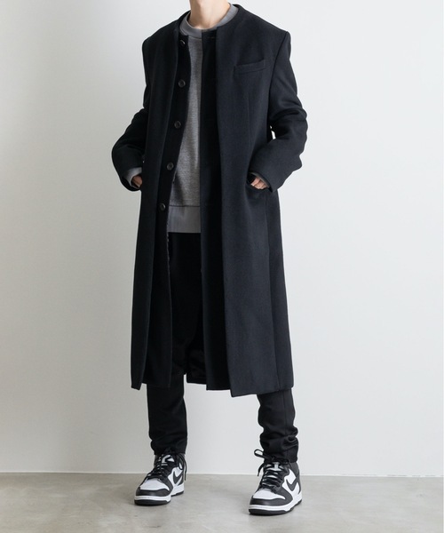 ATO（アトウ） ノーカラーコート コート LAYERED COAT メンズ