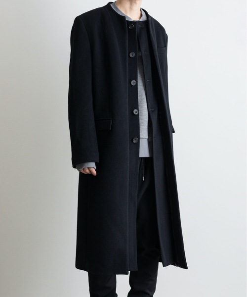 ノーカラーコート コート LAYERED COAT メンズの画像