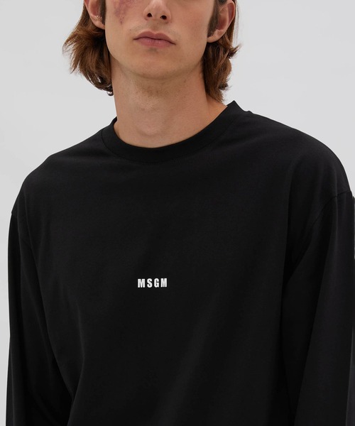 MSGM ブラック ロングスリーブ Tシャツ MSGM tシャツ ミニロゴ ロングスリーブ Tシャツ「Basic Color