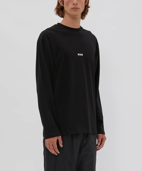 MSGM ブラック ロングスリーブ Tシャツ 最終値下げ‼️ MSGM（エムエスジーエム） tシャツ ミニロゴ ロングスリーブ Tシャツ