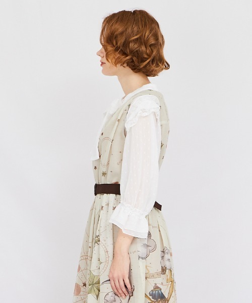 axes femme シャツ ブラウス 2WAYラメ混ドビー素材ブラウス