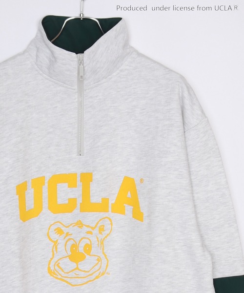 UCLA トレーナー スウェット 針抜き裏起毛 オーバーサイズ ハーフ 