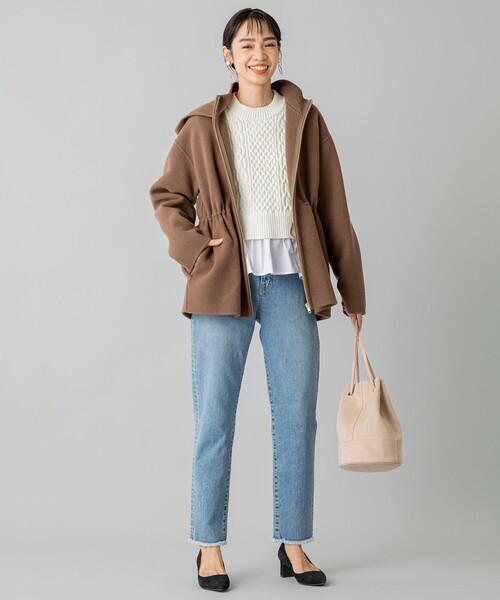 【美品】組曲 ウールリバーショートコート 36 ウールリバーショート コート / 自由区 | ファッション通販