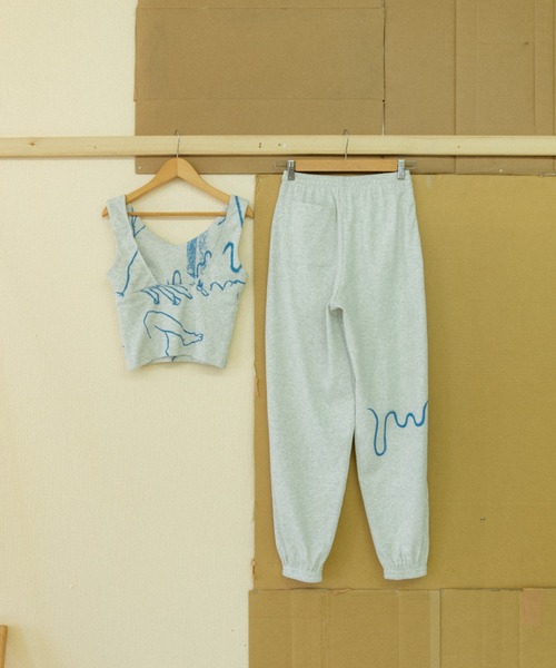 PAMM ドローイングリブタンク　青　ブルー　トップス　カップ付き ドローイングリブタンク – pamm.officialstore