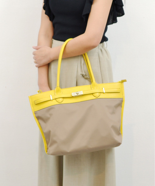 ★専用です★美品 ペルケ perche ナイロン牛革ヒネリ金具トートバッグ perche（ペルケ） トートバッグ perche / ナイロン牛革ヒネリ金具