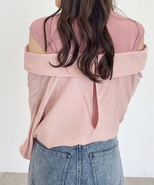 Heather シャツ ブラウス ドッキングシアーシャツ 975619