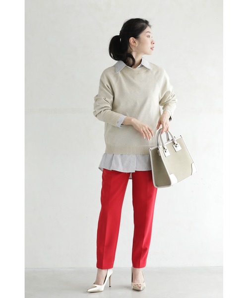 ニット セーター 華やぐ煌めきラメ クルーネックニット Back to BASICS レディース cawaii ニット セーター 華やぐ煌めきラメ クルーネックニット