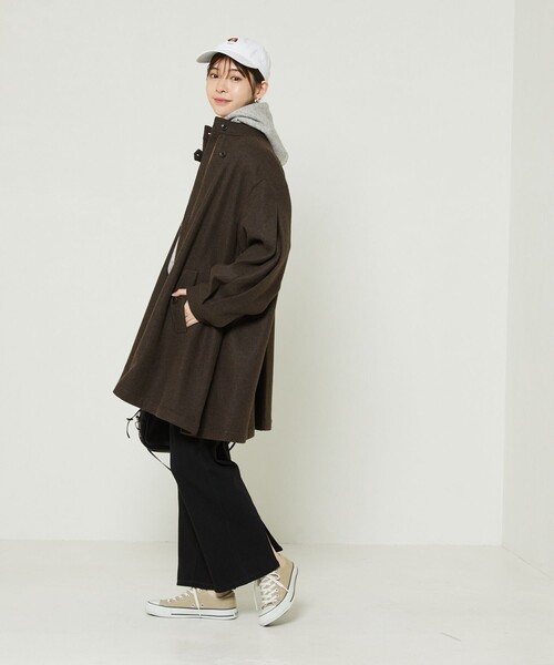 FREAK'S STORE フリークスストア　ベルト付き　ロングコート　ブラウン FREAK'S STORE フリークスストア ベルト付き ロングコート ブラウン