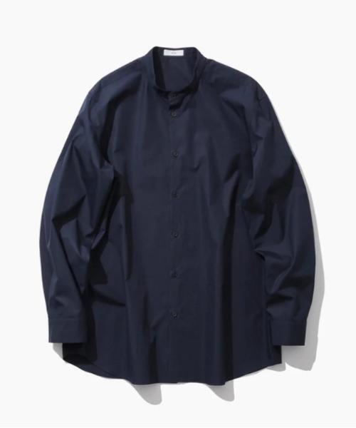 シャツ ATON（エイトン）SUVIN BROAD | BAND COLLAR SHIRT メンズの画像