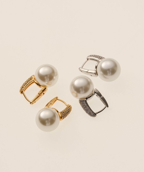 noguch bijoux パールピアス 即納】[925 Silver]ビッグサイズ パールピアス 韓国アクセサリー
