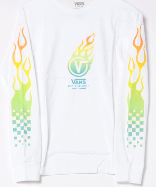 tシャツ 「VANS」M GLOW FLAME LS ファイヤーパターン メンズ