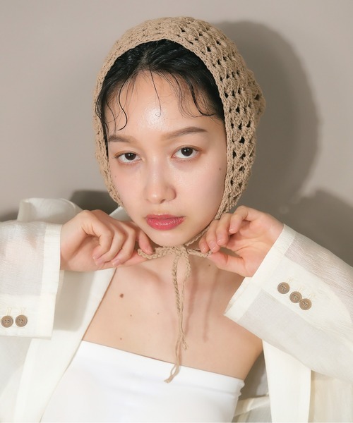 ニット帽 ニットキャップ クロシェ ナチュラル バブーシュカ