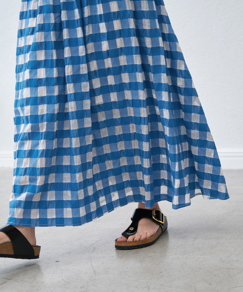 スカート シアーギンガムチェックスカート レディース : 83309493  
