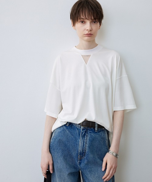 tシャツ 「tageechita」オーバーサイズコントラストシアードッキングTシャツ・トップス レディース メンズ