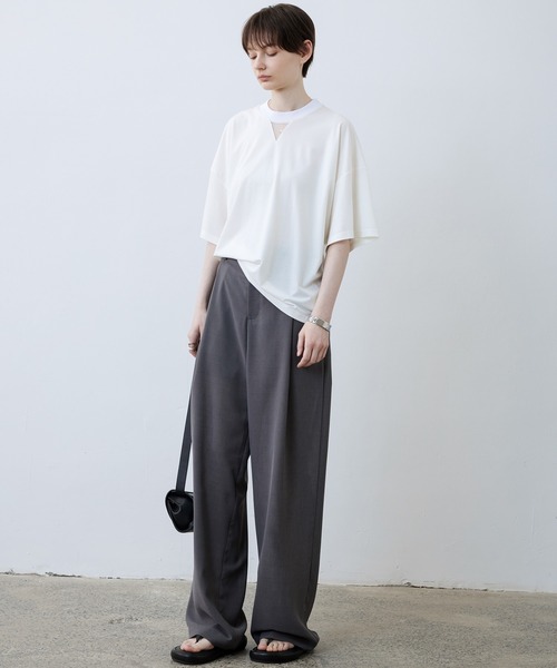 tシャツ 「tageechita」オーバーサイズコントラストシアードッキングTシャツ・トップス レディース メンズ tageechita tシャツ 「tageechita」オーバーサイズコントラスト