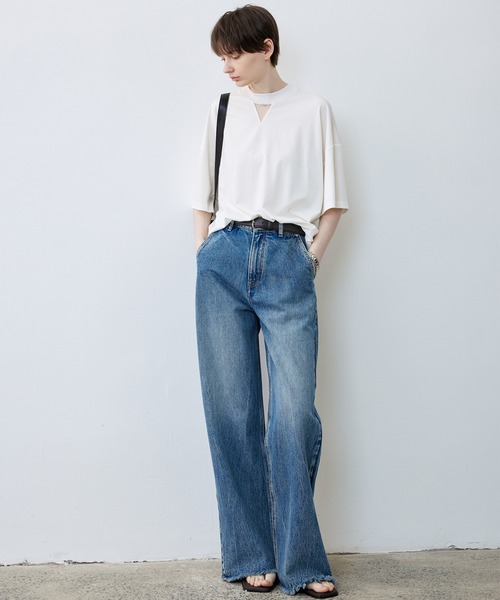 tシャツ 「tageechita」オーバーサイズコントラストシアードッキングTシャツ・トップス レディース メンズ tageechita tシャツ 「tageechita」オーバーサイズコントラスト