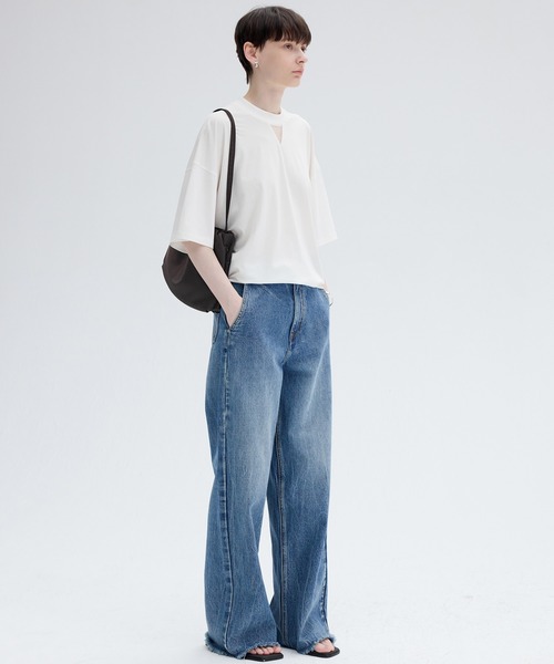 GRANCY 24ssドッキングダメージデザインシャツ Mサイズ GRANCY シャツ 「GRANCY」Damage Docking DesignShirt