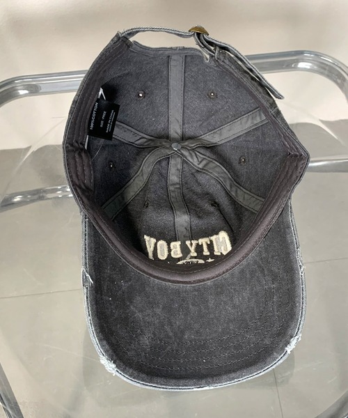 non-hedge（ノンヘッジ） キャップ 帽子 刺繍ロゴダメージキャップ