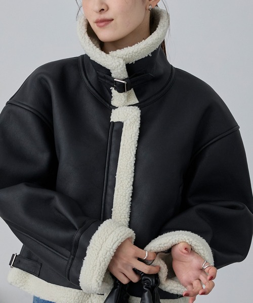 nui nullu ムートンコート ボアコート 「nui nullu」2WAYショートB-3