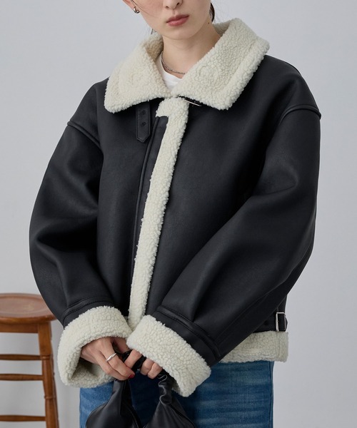 nui nullu ムートンコート ボアコート 「nui nullu」2WAYショートB-3