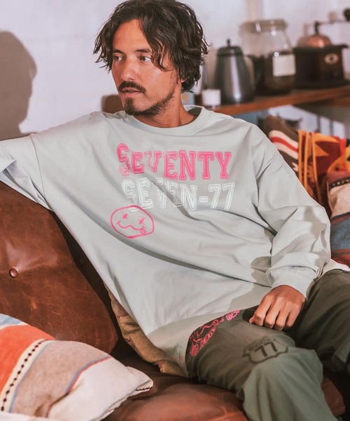 seventy seven tシャツ mlt4834- middle onz over size L-S t-shirts
