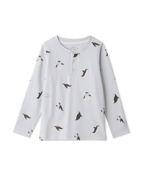 ジェラートピケ　ペンギン柄ロンT＋ロングパンツ　上下セット ジェラートピケ ペンギン柄ロンT＋ロングパンツ 上下セット