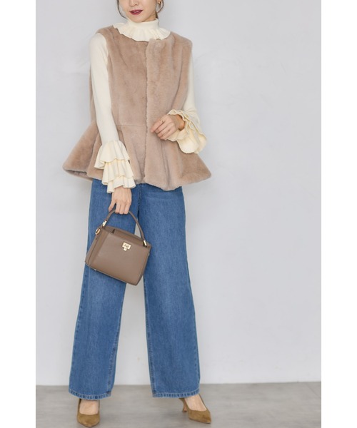 ベスト ジレ 「ZOZO限定カラー」ペプラムエコファージレ レディース Fit more ベスト ジレ 「ZOZO限定カラー」ペプラムエコファージ