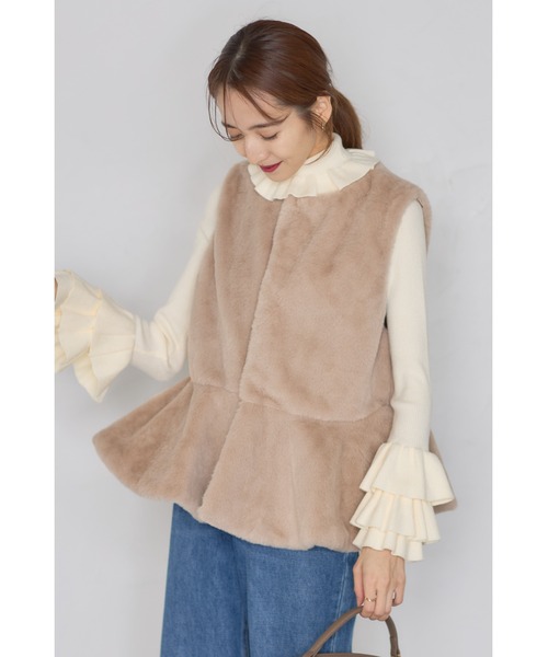 ベスト ジレ 「ZOZO限定カラー」ペプラムエコファージレ レディース Fit more ベスト ジレ 「ZOZO限定カラー」ペプラムエコファージ