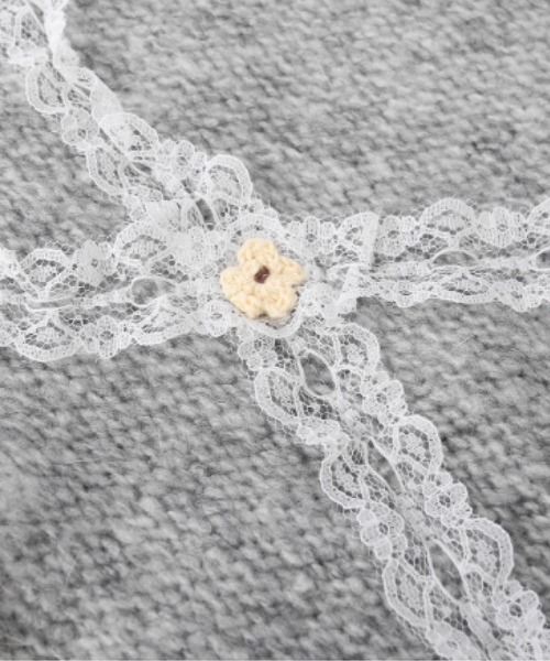 LA POMME petit ニット セーター レースデコふわふわセーター Lace  