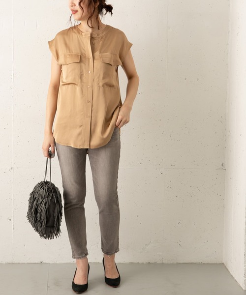「URBAN RESEARCH ROSSO」 半袖ブラウス FREE グレー系その他 レディース URBAN RESEARCH ROSSO 「URBAN ROSSO」 半袖ブラウス FREE