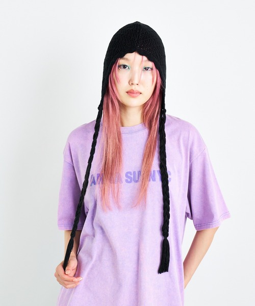 【関税込み】Anna Sui ブラック クロシェ ニットビーニー ニット帽 ニットキャップ クロシェニットキャップ レディース