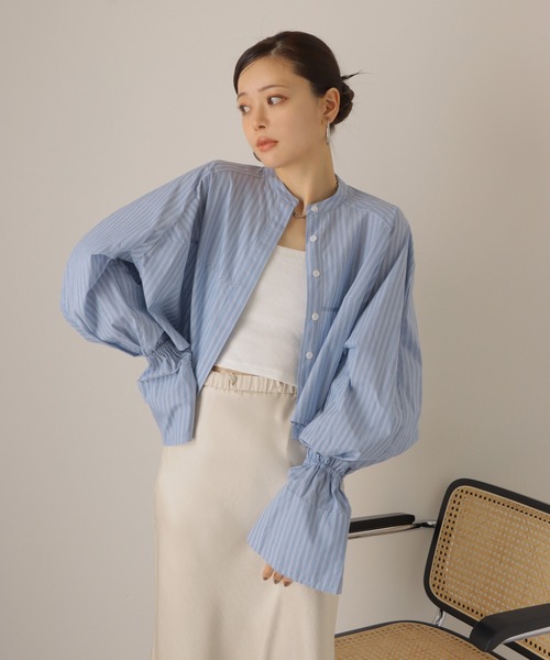 ブラウス シャツ volume sleeve cropped shirt /ボリュームスリーブ
