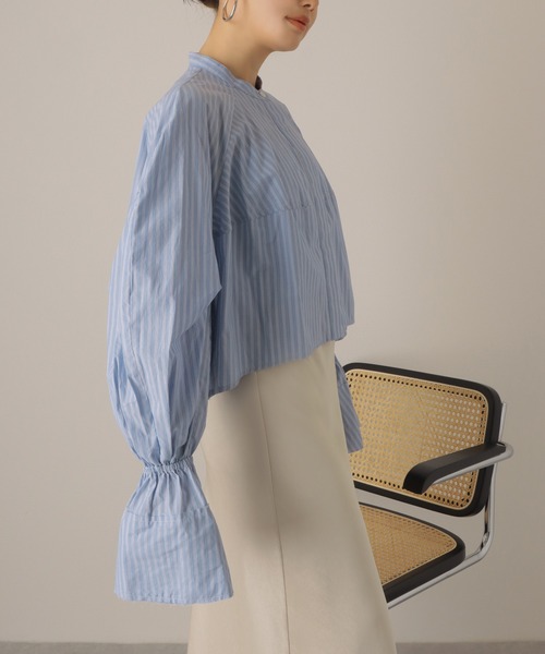 ブラウス シャツ volume sleeve cropped shirt /ボリュームスリーブ