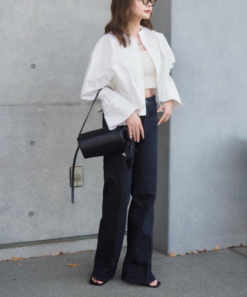 ブラウス シャツ volume sleeve cropped shirt /ボリューム