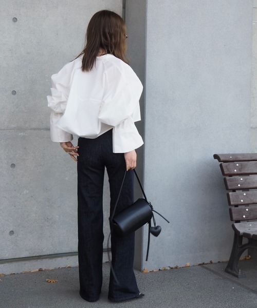 ブラウス シャツ volume sleeve cropped shirt /ボリュームスリーブ 