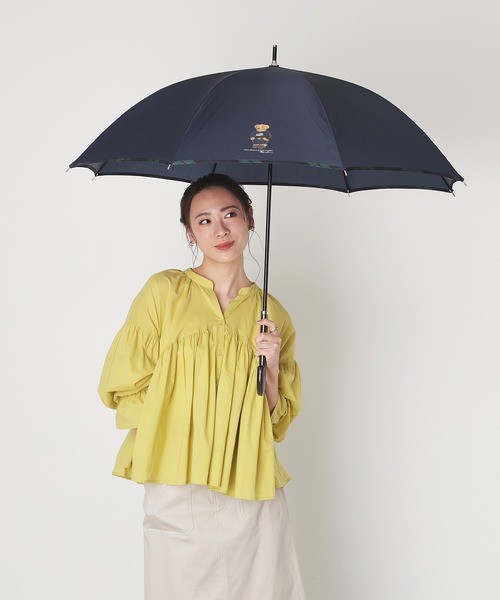 【未使用】polo Ralph Lauren　ポロベア　雨天兼用　長傘　ネイビー 雨傘】ポロ ラルフ ローレン (POLO RALPH LAUREN) 無地