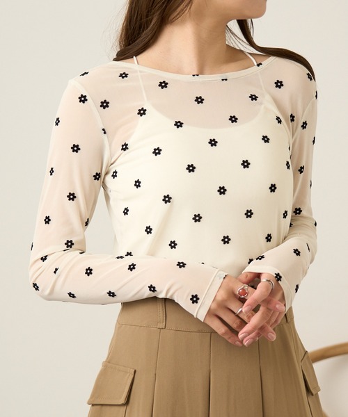 MAGASIN DE MODE Chou tシャツ 「MAGASIN Chou」シアーフラワー
