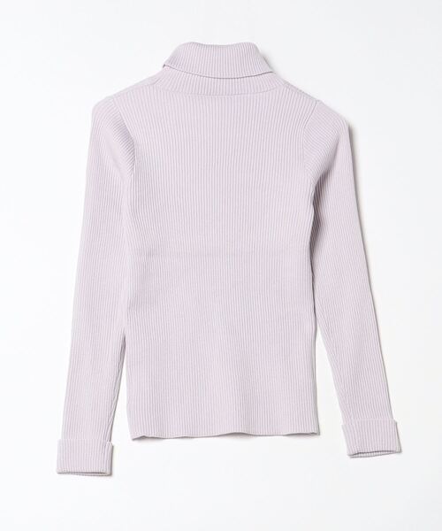 「TINA:JOJUN」 タートルネックニット M ホワイト×パープル レディース_画像2