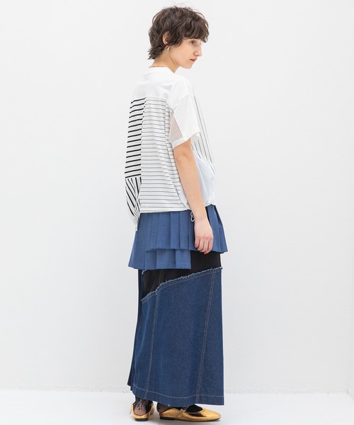 【新品・未使用】AULAAILA ボーダーコンビネーションTシャツ ボーダーコンビネーションTシャツ（Tシャツ/カットソー）｜AULA