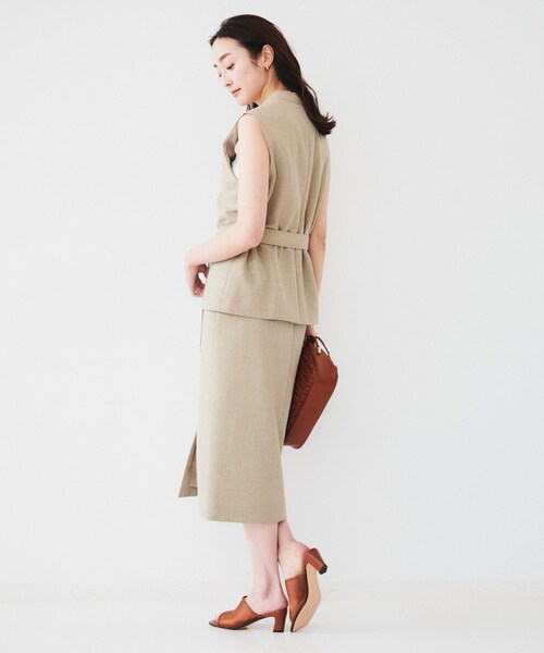 美品】アダムエロペ キャンバスリネンジレ トップス ベスト ジレ 美品