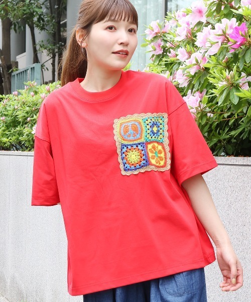 チチカカ（TITICACA） tシャツ カラフルクロシェポケットTシャツ
